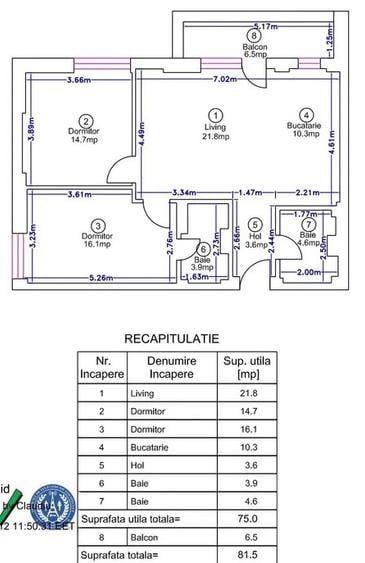 Apartament 3 camere | Loc de parcare inclus | Zona Rond OMV