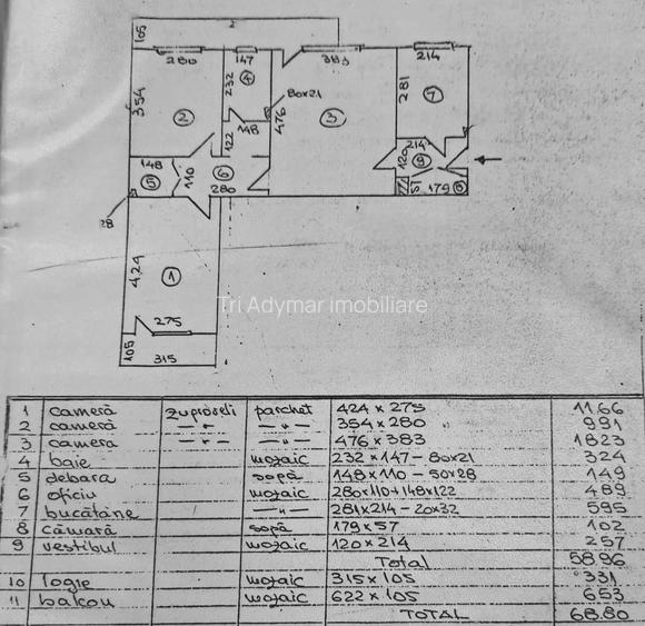 Apartament 3 camere  – zona Orizont  -  langa metrou - 1