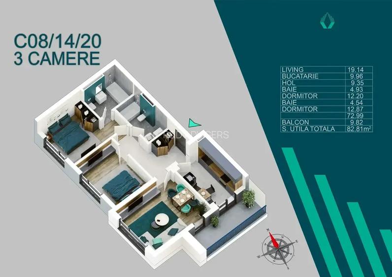 Apartament Izolat Fonic | 3 camere | Finisaje De Calitate - 6