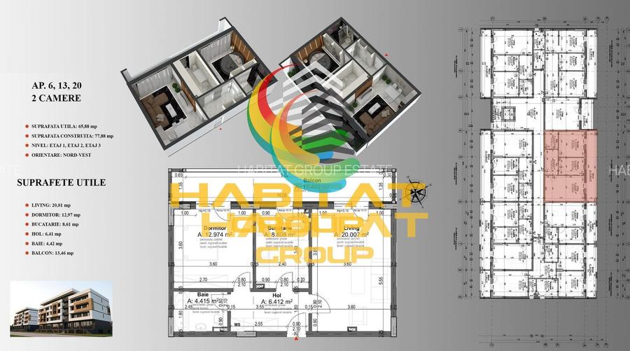 2 camere | Theodor Pallady | 65.88 mp | Etaj 2 | Comision 0% - 3