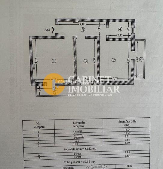 2 camere decomandat | 60 mp | CUG – Aleea Tudor Neculai - 9
