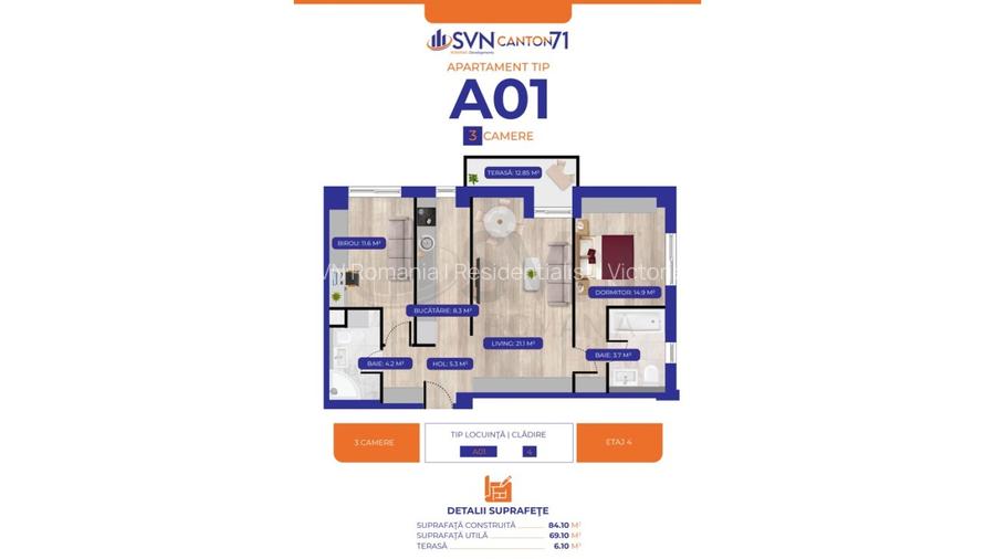 REA1026525 Apartament 3 camere I Comision 0 I Aviatiei - 11
