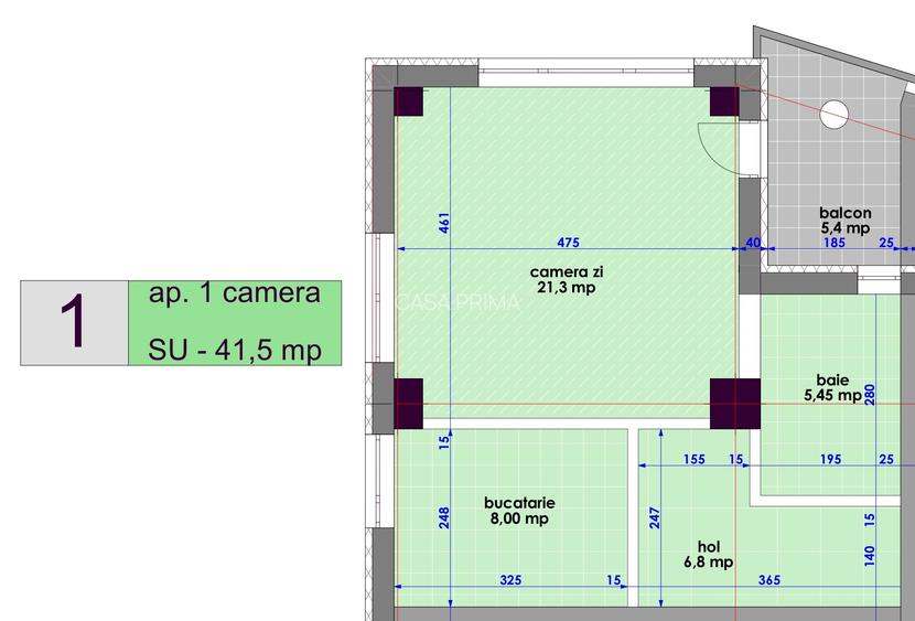 Apartament 1 camera, 47 mp, BLOC NOU Nicolina - aleea Tudor Neculai - 7