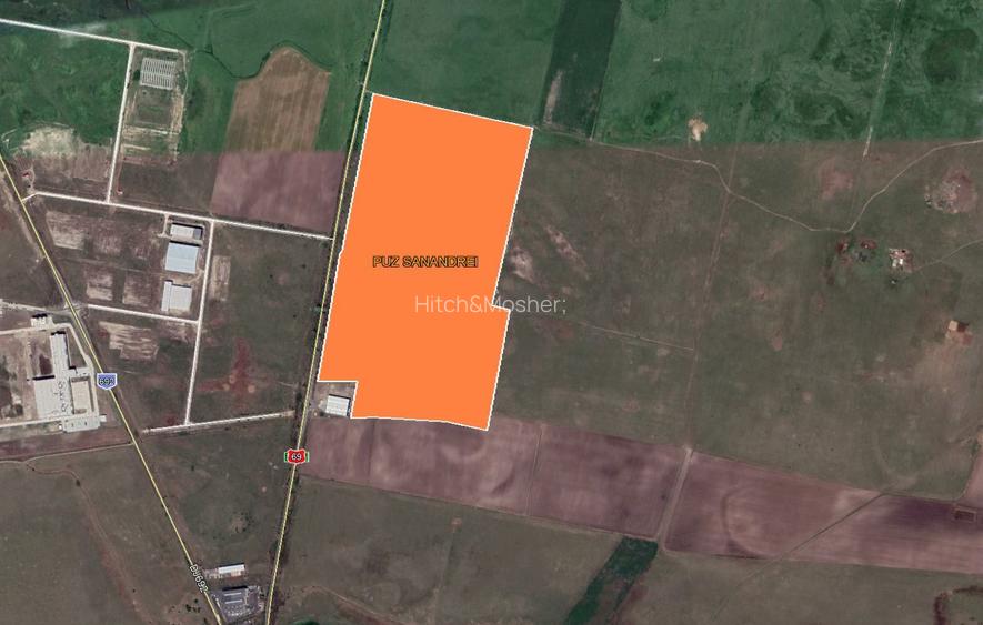 De vanzare teren logistica/industrial, coborare bretea A1 - Sanandrei, Timis - 2