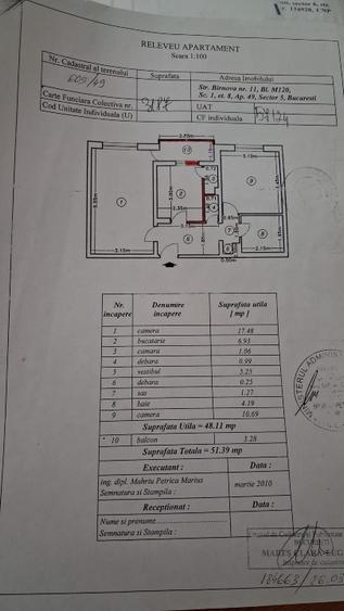 Proprietar vand apartament 2 camere decomandat, 51 mp, loc parcare, Str. Barnova