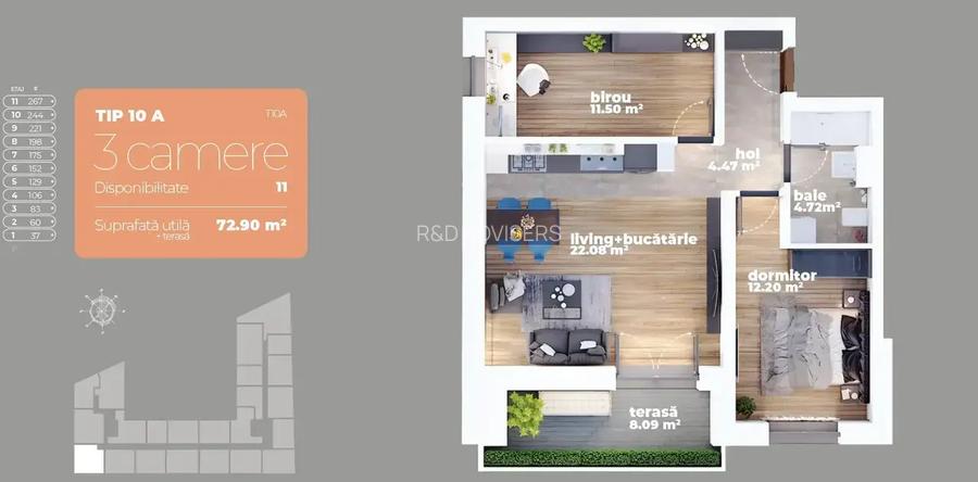 DE VANZARE 3 Camere NOU Zona Auchan Titan Bd. 1 Decembrie 0% Comision - 2