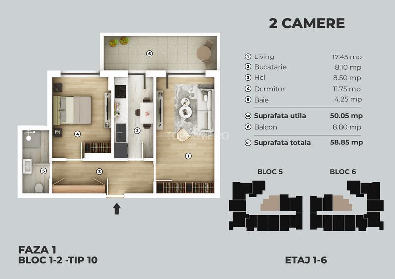Apartament 2 camere decomandat,finisat,bloc nou, metrou Berceni-5 min. - 14