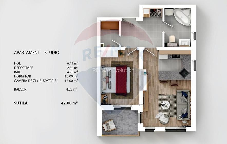 Comision 0 | Garsonieră cu grădină 39 mp Sanpetru Mall - 9