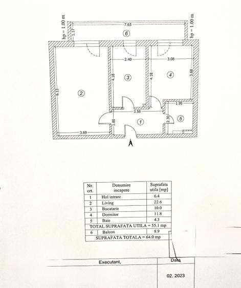 Apartament 2 Camere - Decomandat - 64 MP - Grand Kristal - Mobilat & Utilat - 12