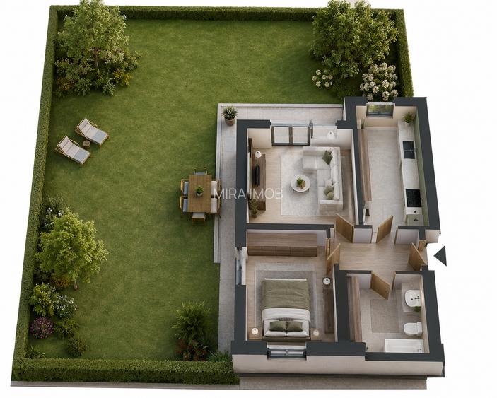 Apartament 2 camere cu grădină proprie 45 mp | Complex nou - Șos. Alexandriei - 2
