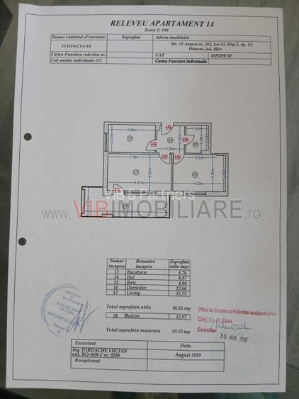 2 camere mobilat complet | Tunari - Otopeni | Bloc 2019 - 13