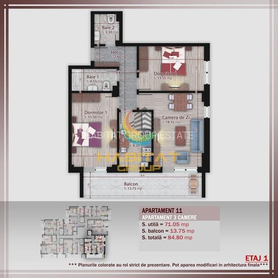 Apartament 3 camere - metrou Nicolae Teclu - Parcare Bonus - 1