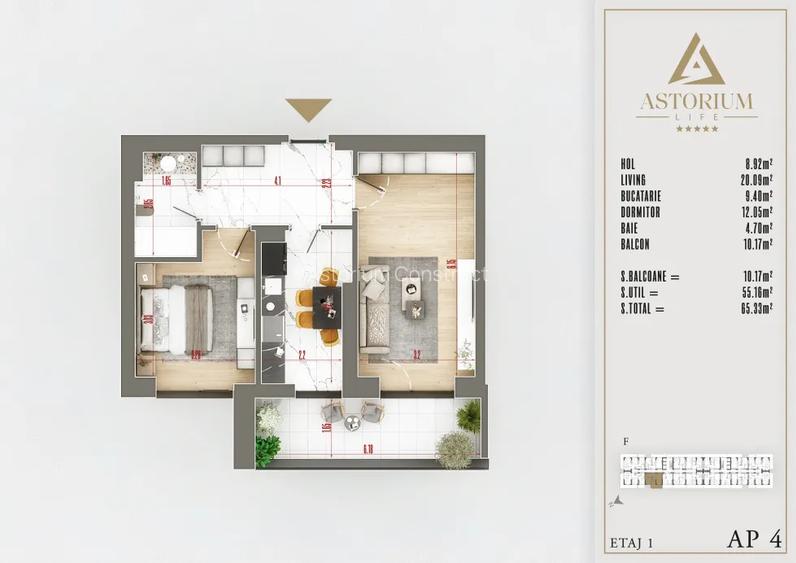 Apartament 2 Camere Moderne în Complex Rezidențial de Lux | Comision 0% - 3