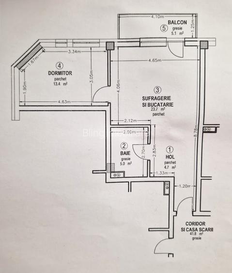 Apartament 2 camere, 47 mp, etaj intermediar, parcare, zona Corneliu Coposu - 1