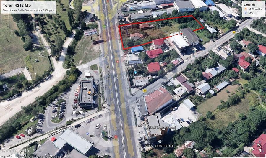 Teren de inchiriat Otopeni – 4212 mp cu deschidere 50 m la DN1 - 7