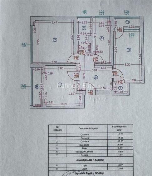 Vanzare apartament 3 camere mobilat si utilat modern 62,40 mp | Tineretului - Di - 7