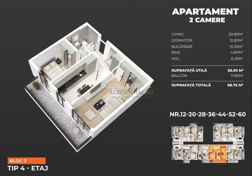 Apartament decomandat cu 2 camere si balcon - langa Pasarela Berceni - 1