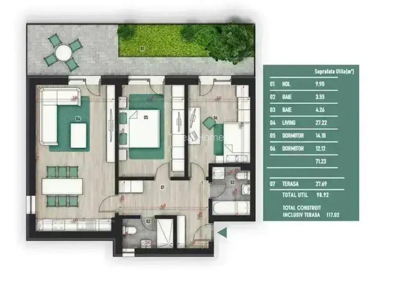 3 camere | 9 min metrou | gradina | mutare rapida - 3