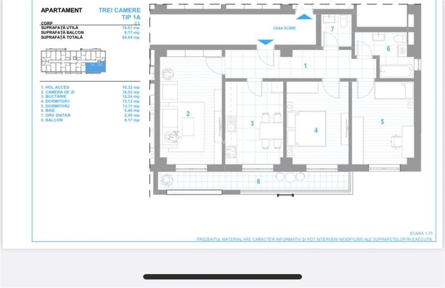 Bloc nou! Ap.3 cam, decomandat, Bucium-Visan, comision 0% - 128,240 EUR - 8