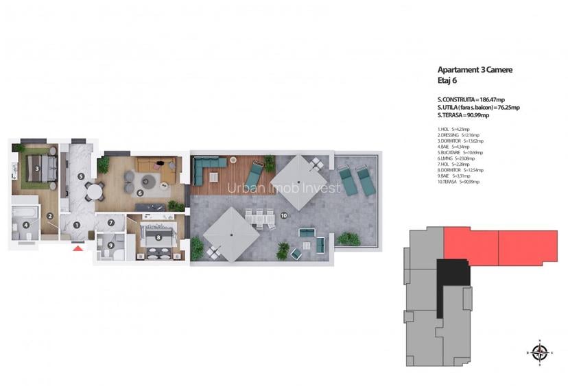 Apartament Tip Penthouse, Cotroceni, Midtown Residence - 5