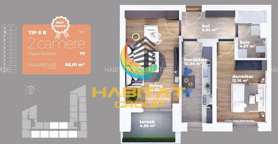 L.Rebreanu 2 camere decomandat 56 mp vis-a-vis AUCHAN TITAN - 2