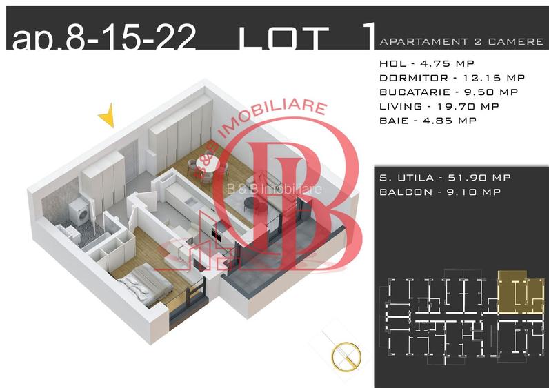 Apartament 2 Camere-Discount 50% Loc Parcare Pallady - 1
