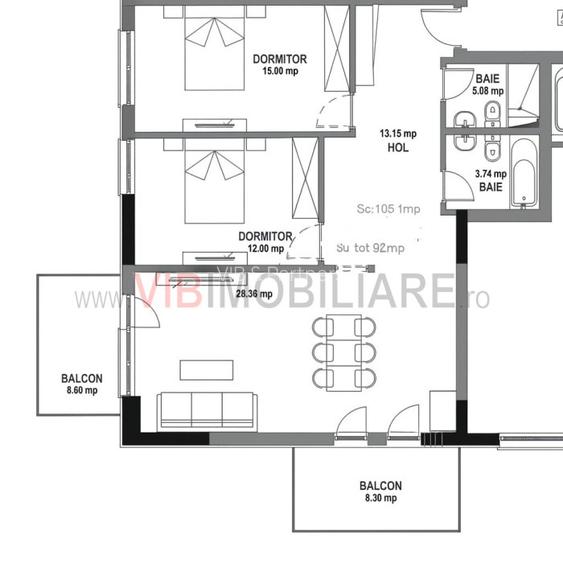 3 camere 94m2 bloc 2025 langa metrou Straulesti - 12