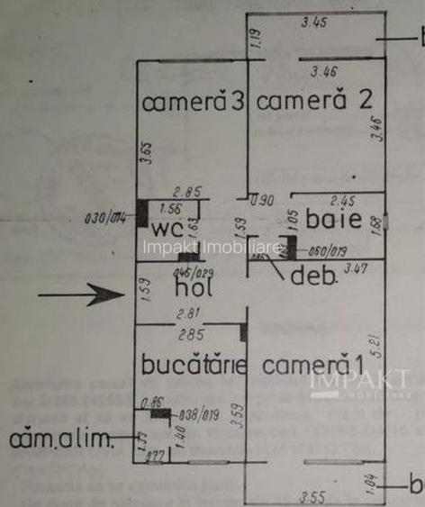 Apartament cu 3 camere decomandate - 1