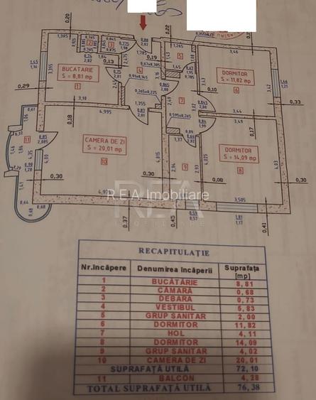 3 camere Vitan-Piața Foișorului decomandat,et. 2,an 1990,76 mp - 11