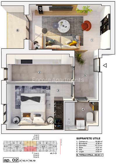 Apartament 2 camere decomandat, inteligent compartimentat, incalzire in pardosea - 8