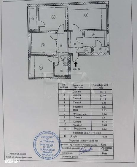 Apartament 4 camere Teius, Rahova etaj 1