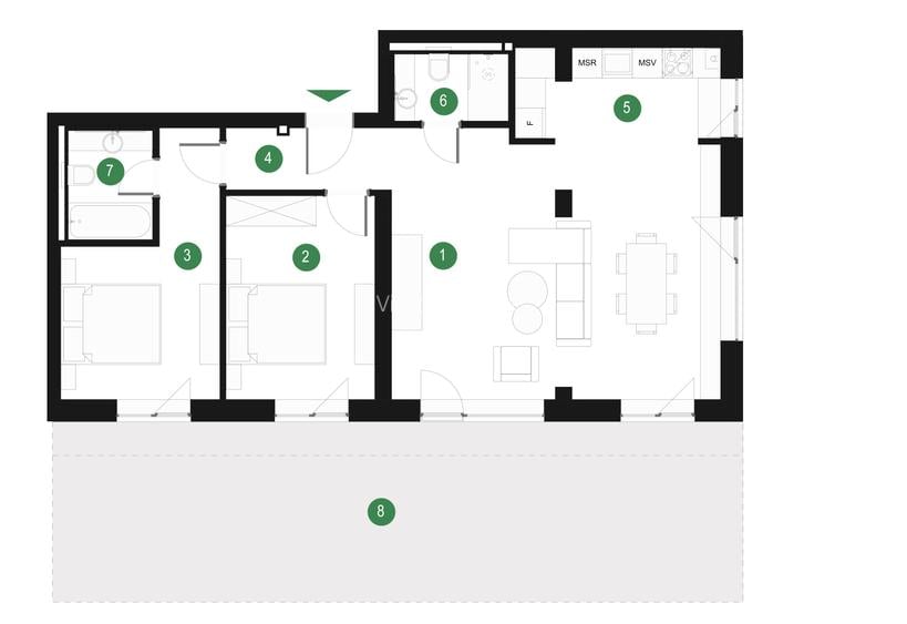 Apartament 3 cam Pipera - Grădină privată - Olga Gudynn -  Pădurea Băneasa - 1