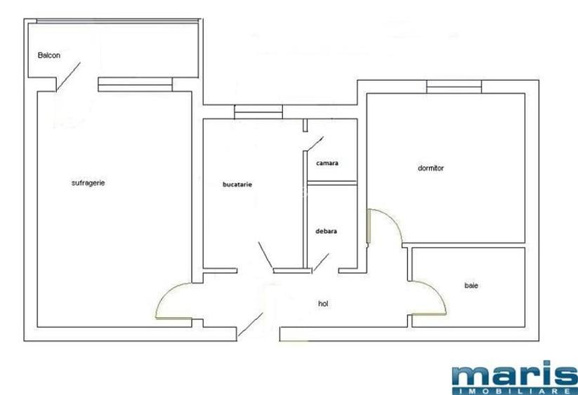 Apartament 2 camere Tudor etaj 2 din 4 - 5