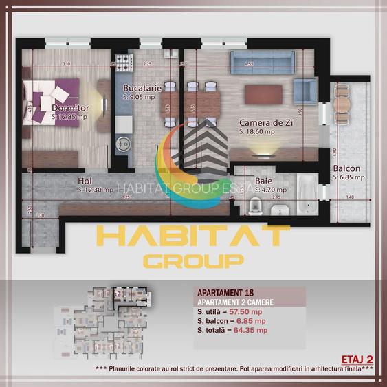Pallady 2 camere decomandat 65 mp in bloc tip boutique - 2