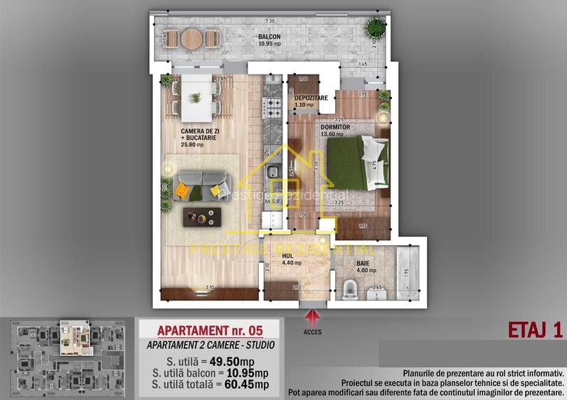 Apart.bloc nou-2 Camere-60mp-bloc Premium-Grigorescu - 2