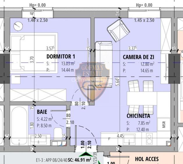 Tomis Nord Primavera Campus, cladire NZEB , 2 camere decomandat vedere stradala - 3