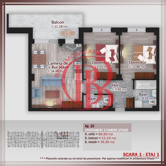 3 camere  -parcare bonus -oferta lansare proiect Pallady - 1