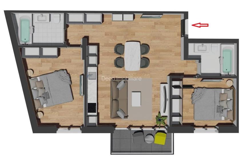 Apartament 3 camere finalizat, 69 mp cu balcon 4 mp, zona Vivo - 11