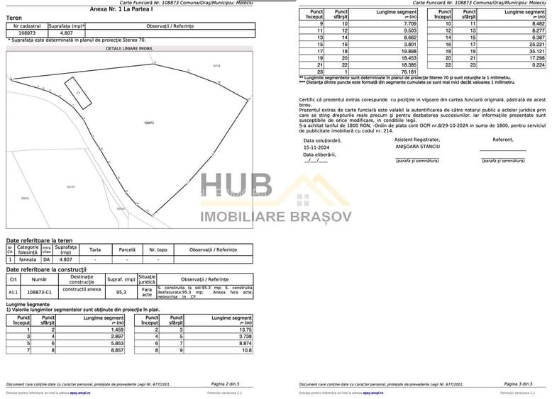 Teren Moieciu zona Pestera | Utilitati | 4.807 mp - 8
