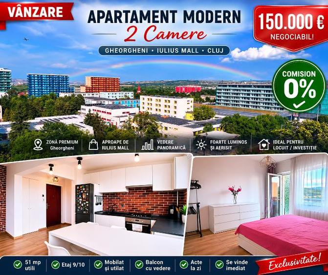 Vanzare - Apartament modern 2 camere - Cluj Napoca - Gheorgheni - Iulius Mall