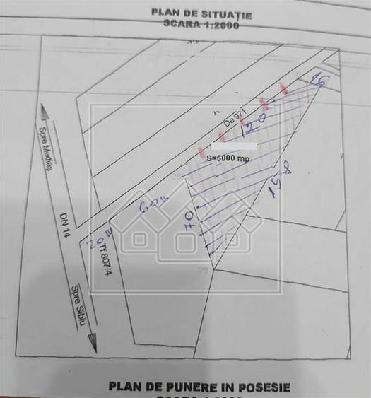 Teren 5000 mp, Sura Mare - extravilan, spre Slimnic - 25E/mp