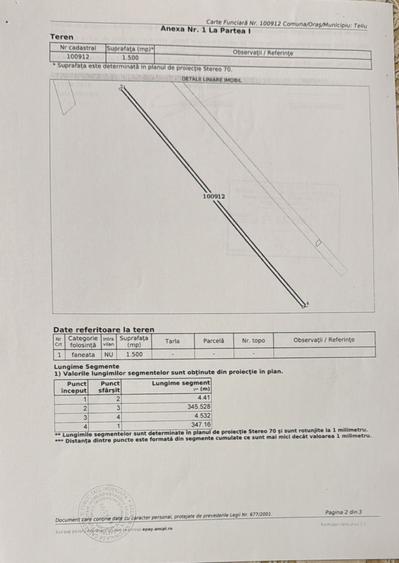Teren extravilan 1500 mp de vânzare în Teliu – zonă liniștită