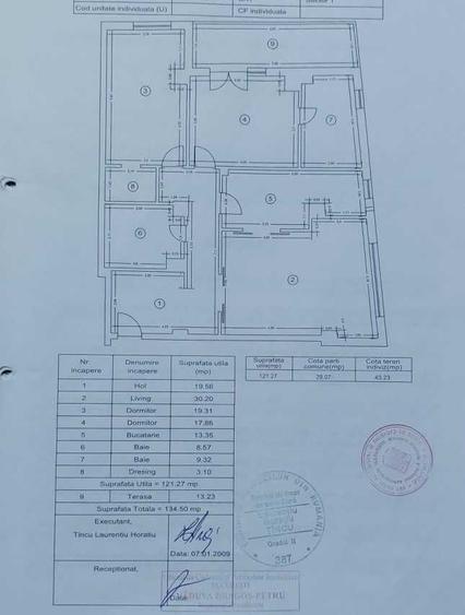 Decomandat,121mp utili+terasa,et 1/5,2 loc parcare subteran si suprateran,mobila