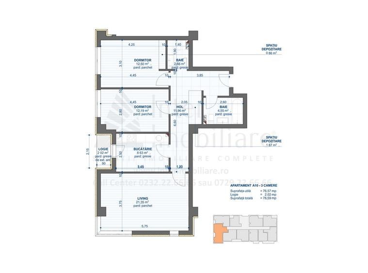Apartament 3 camere CUG - Rond Tramvai mutare dec 2026, COD 152348