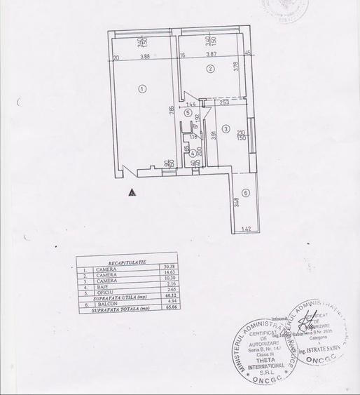 Inchiriere apartament cu 3 camere cu vedere la Sala Palatului