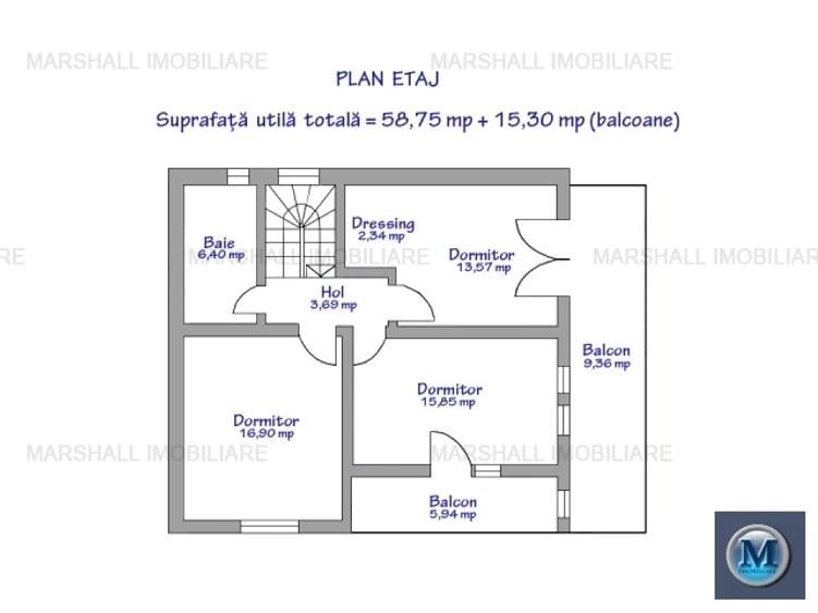 Vila cu 4 camere de vanzare in Paulesti, 124.63 mp #16174
