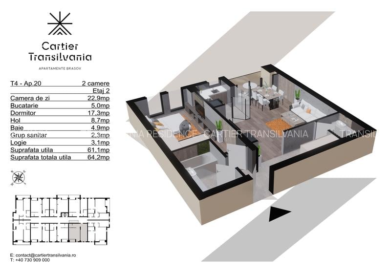 CARTIER TRANSILVANIA, APARTAMENT 2 CAMERE INCALZIRE PARDOSEALA,FATADA VENTILATA - 14