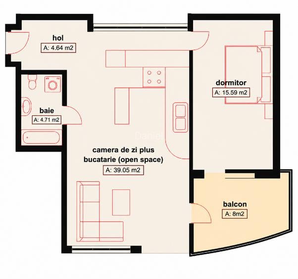 Apartament  2 camere | 64 m² utili | Etaj 7 | Alverna Towers  - 2