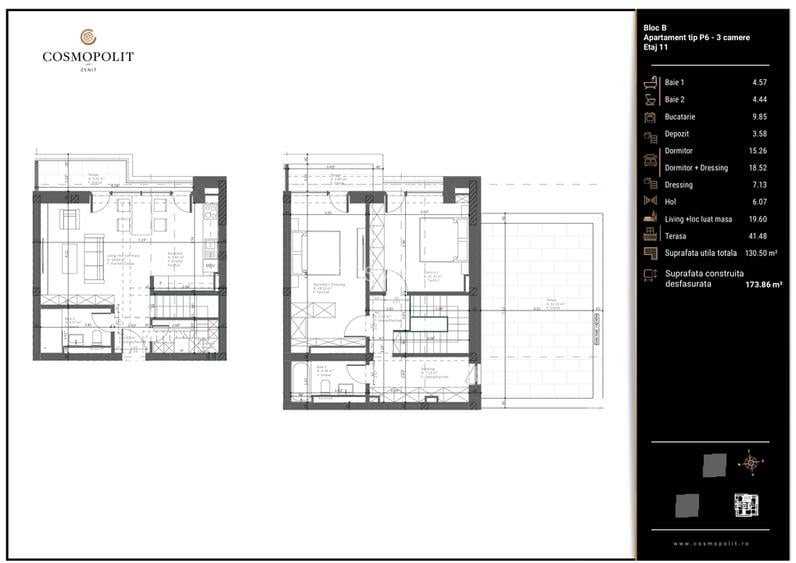 Penthouse 3 camere cu terase panoramice - COSMOPOLIT - Răcădău - 2