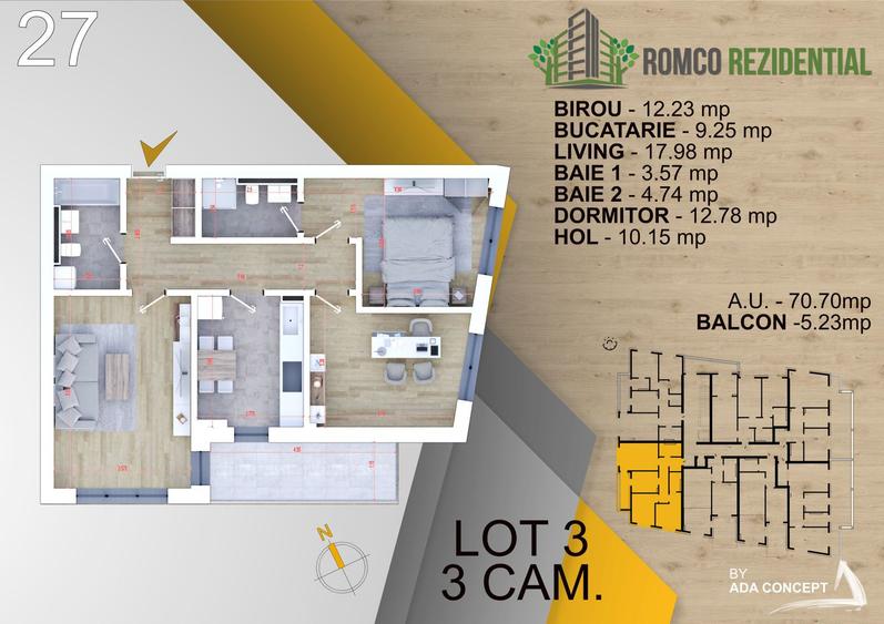AP. 3CAM. BLOC P+3 FINALIZAT / PANOURI FOTOVOLTAICE. ROMCO!
